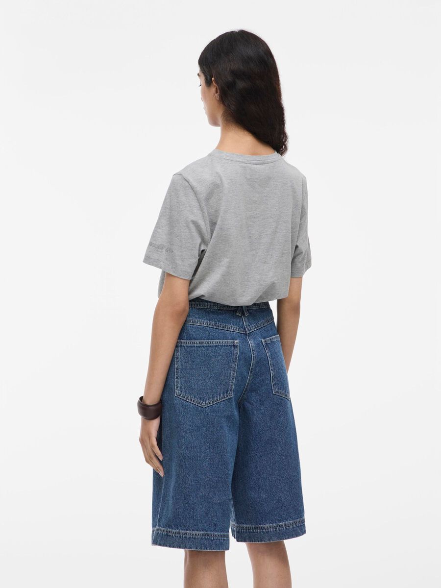 VILA COTTON T-SHIRT, Light Grey Melange, highres - 14109463_LightGreyMelange_004.jpg