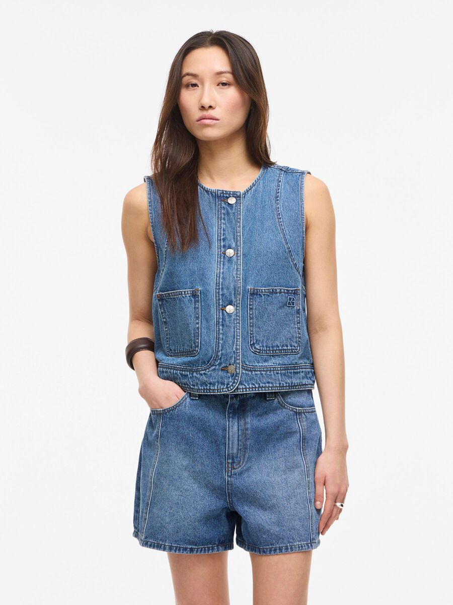 Carousel image - DENIM WAISTCOAT, Dark Medium Blue Denim | 1