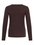 Product image thumbnail - ROUND NECK LONG SLEEVED TOP, Seal Brown | 2