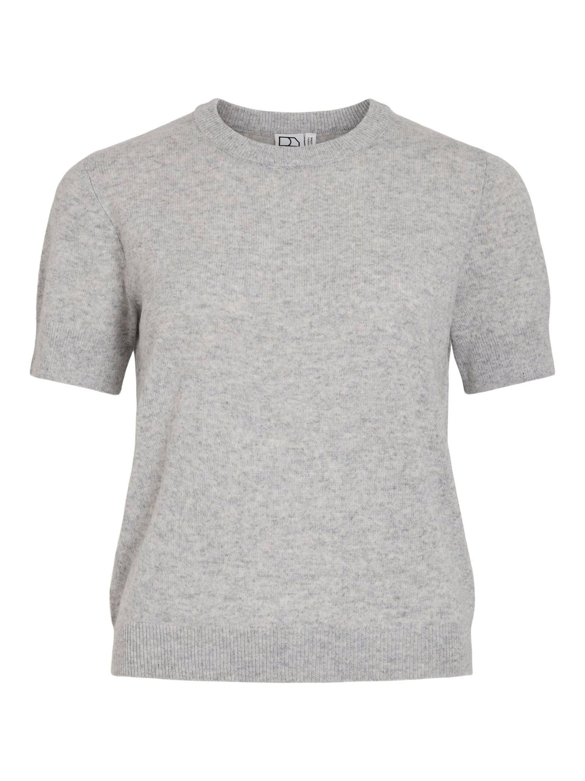 Carousel image - WOOL BLEND KNITTED TOP, Light Grey Melange | 5