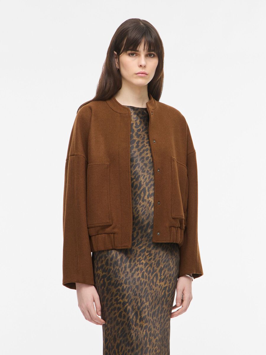 Product tile image - BUTTONED BOMBER JACKET, Coffee Lique&uacute;r | 14105086_CoffeeLiquer