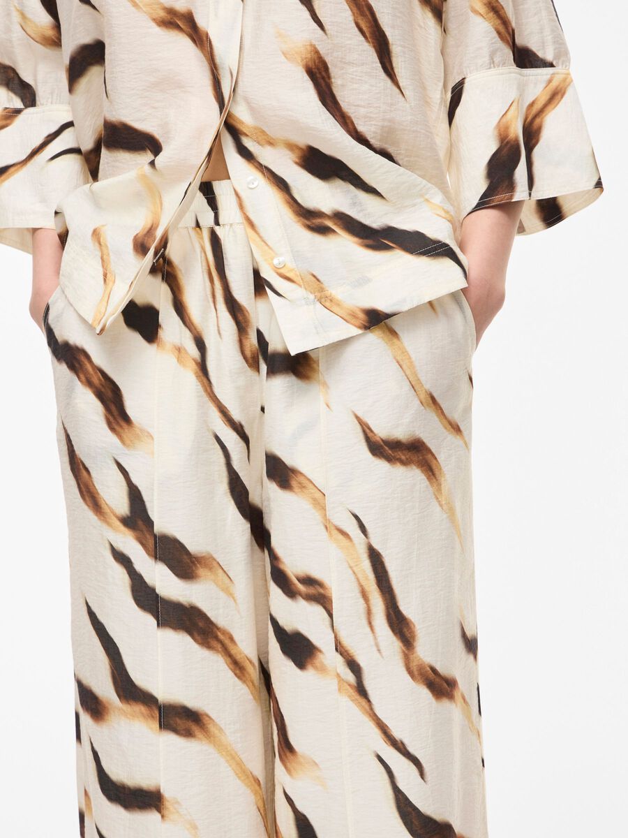 Carousel image - HIGH WAIST WIDE-LEG TROUSERS, Birch | 3