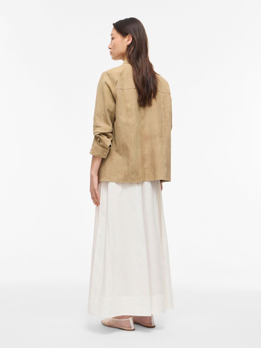 Carousel image - SUEDE LONG SLEEVED SHIRT, Petrified Oak | 2
