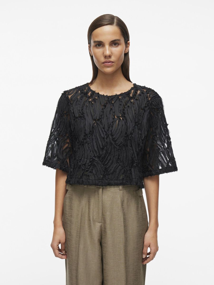 VILA ROUND NECK SHORT SLEEVED TOP, Meteorite, highres - 14105208_Meteorite_003.jpg