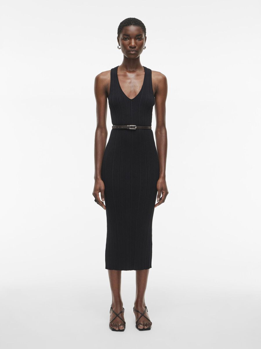VILA KNITTED MIDI DRESS, Meteorite, highres - 14105902_Meteorite_003.jpg