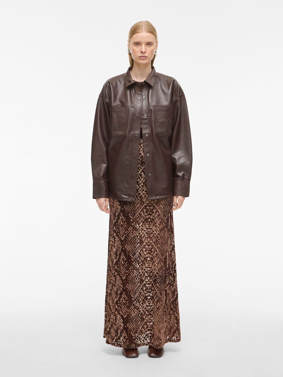 Product tile image - LONG SLEEVED LEATHER SHIRT, Chicory Coffee | 14107782_ChicoryCoffee