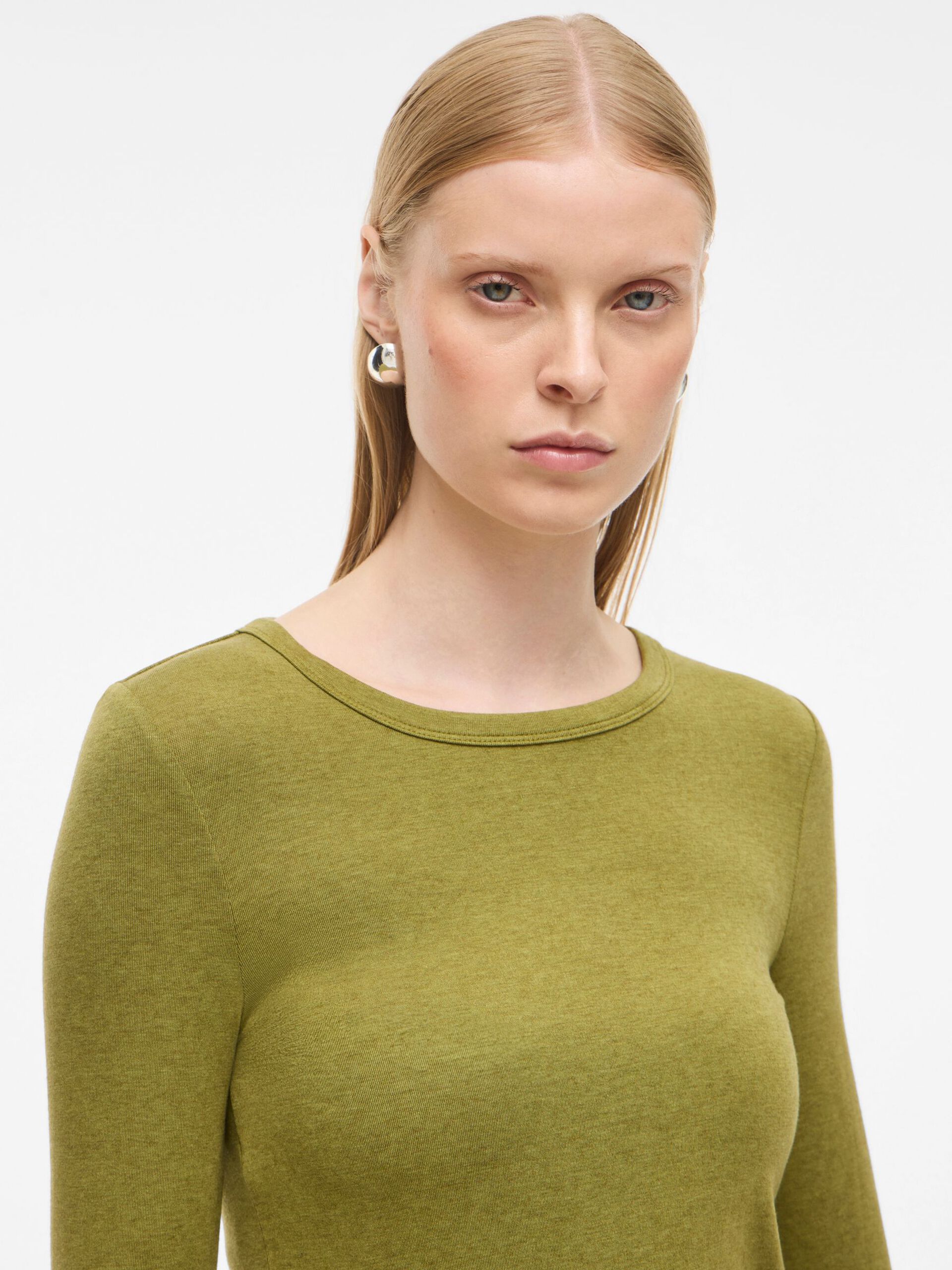 Carousel image - ROUND NECK LONG SLEEVED TOP, Avocado | 5