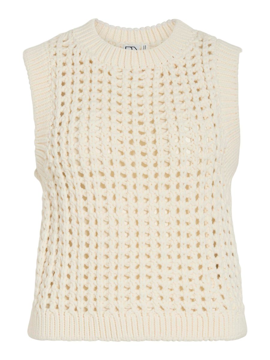VILA ROUND NECK KNITTED VEST, Birch, highres - 14107742_Birch_001.jpg