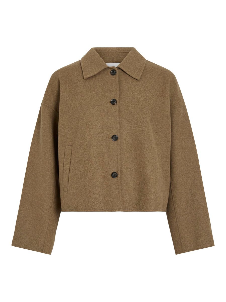 VILA WOOL BLEND JACKET, Petrified Oak, highres - 14108412_PetrifiedOak_001.jpg