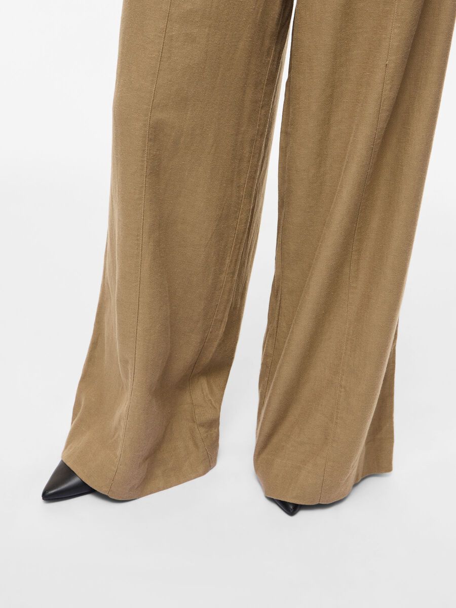 Carousel image - HIGH WAIST WIDE-LEG TROUSERS, Petrified Oak | 3