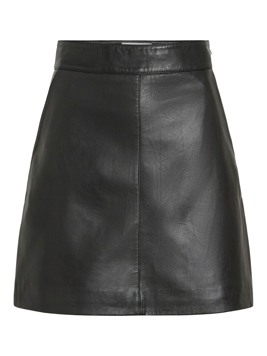 Product tile image - LEATHER MINI SKIRT, Meteorite | 14123443_Meteorite