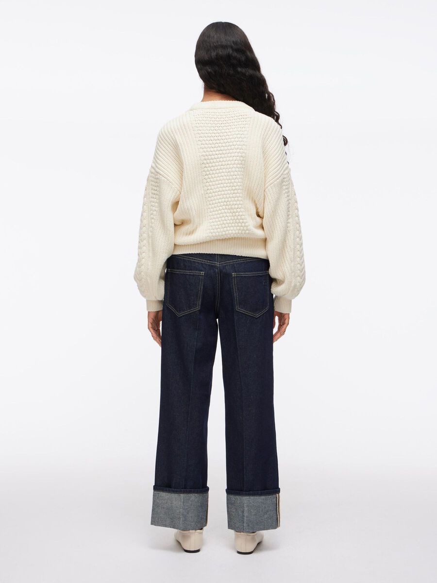 Carousel image - MID-WAIST STRAIGHT FIT JEANS, Dark Medium Blue Denim | 2