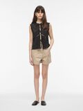 Product image thumbnail - HIGH WAIST DENIM SHORTS, Feather Gray | 4