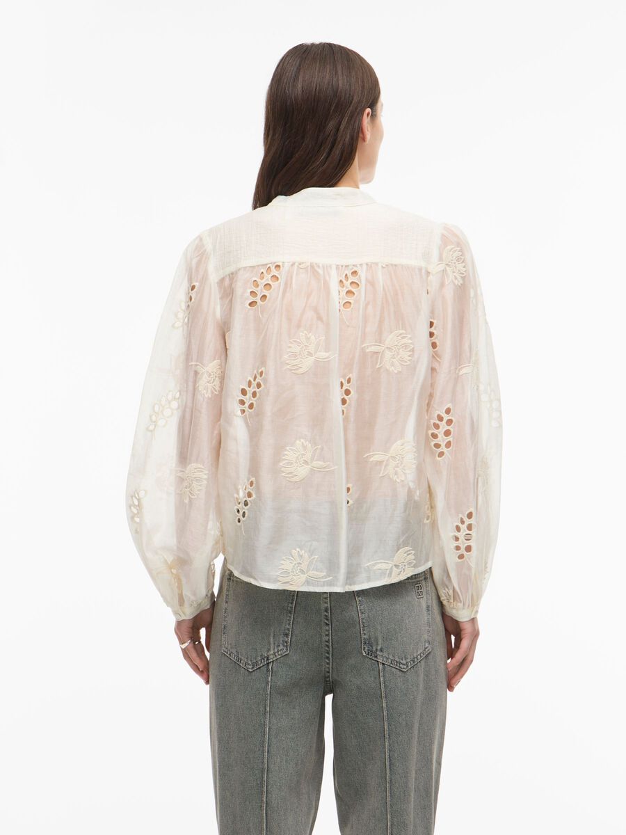 Carousel image - SPLIT NECK LONG SLEEVED SHIRT, Cloud Dancer | 2