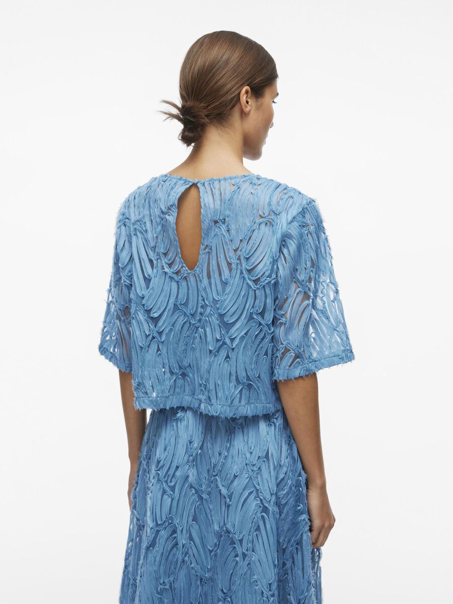VILA ROUND NECK SHORT SLEEVED TOP, Niagara, highres - 14105208_Niagara_004.jpg