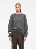Product image thumbnail - ROUND NECK KNITTED PULLOVER, Dark Grey Melange | 1