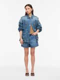 Product image thumbnail - HIGH WAIST DENIM SHORTS, Dark Medium Blue Denim | 4