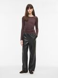 Product image thumbnail - HIGH WAIST LEATHER TROUSERS, Meteorite | 4