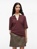 VILA COTTON POLO T-SHIRT, Decadent Chocolate, highres - 14108778_DecadentChocolate_1210061_003.jpg