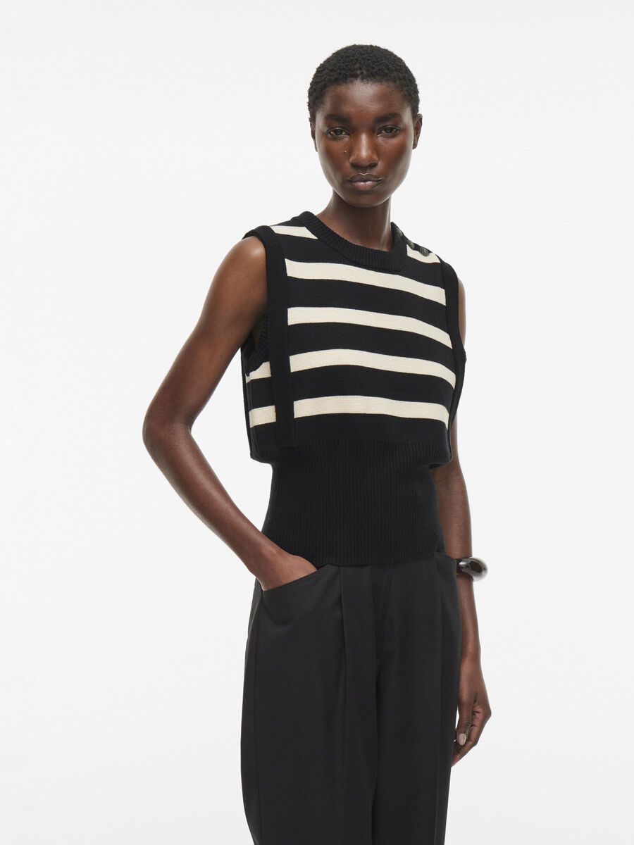 VILA ROUND NECK KNITTED VEST, Meteorite, highres - 14103482_Meteorite_1158558_003.jpg