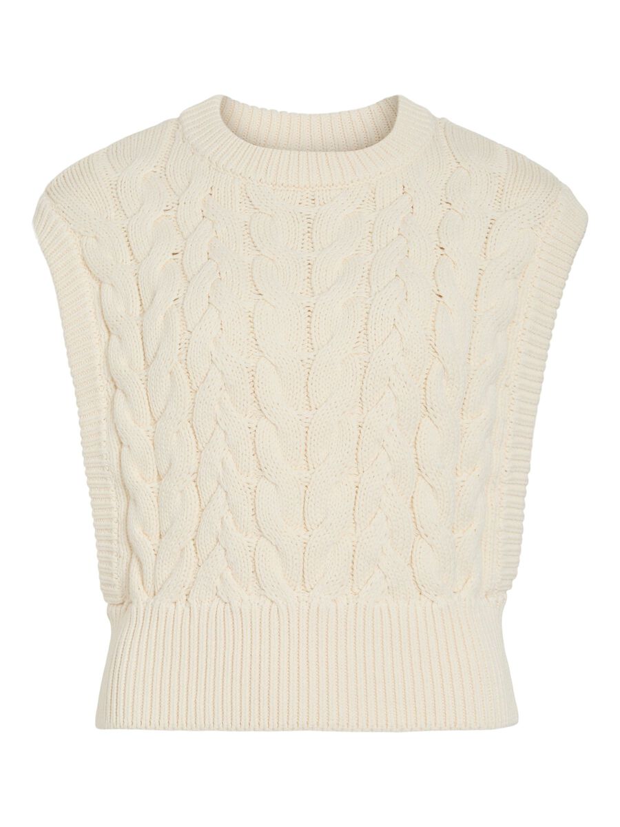 Product tile image - ROUND NECK KNITTED VEST, Birch | 14112251_Birch