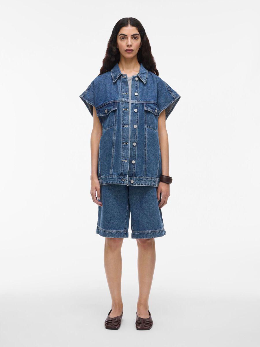 VILA OVERSIZED DENIM VEST, Dark Medium Blue Denim, highres - 14107739_DarkMediumBlueDenim_005.jpg