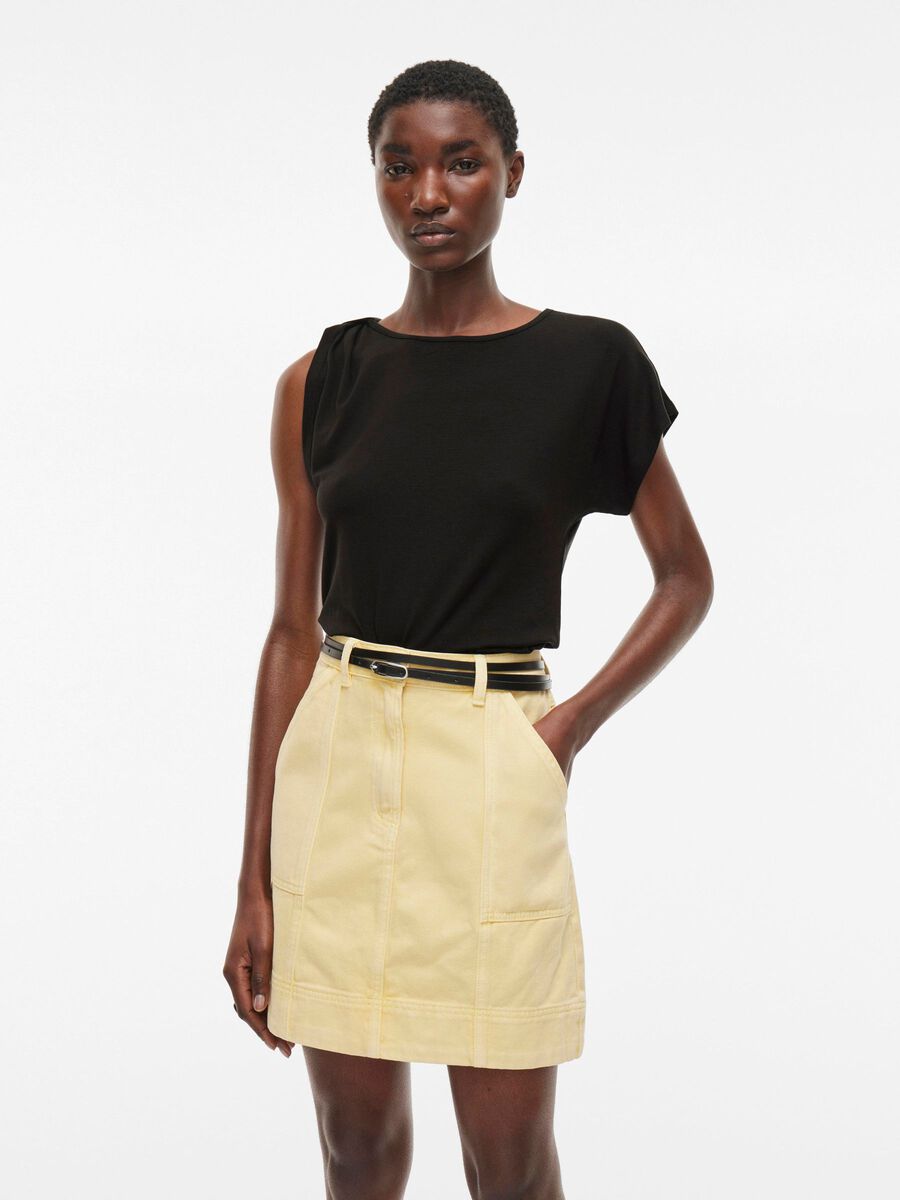 VILA ROUND NECK SHORT SLEEVED TOP, Meteorite, highres - 14105894_Meteorite_003.jpg