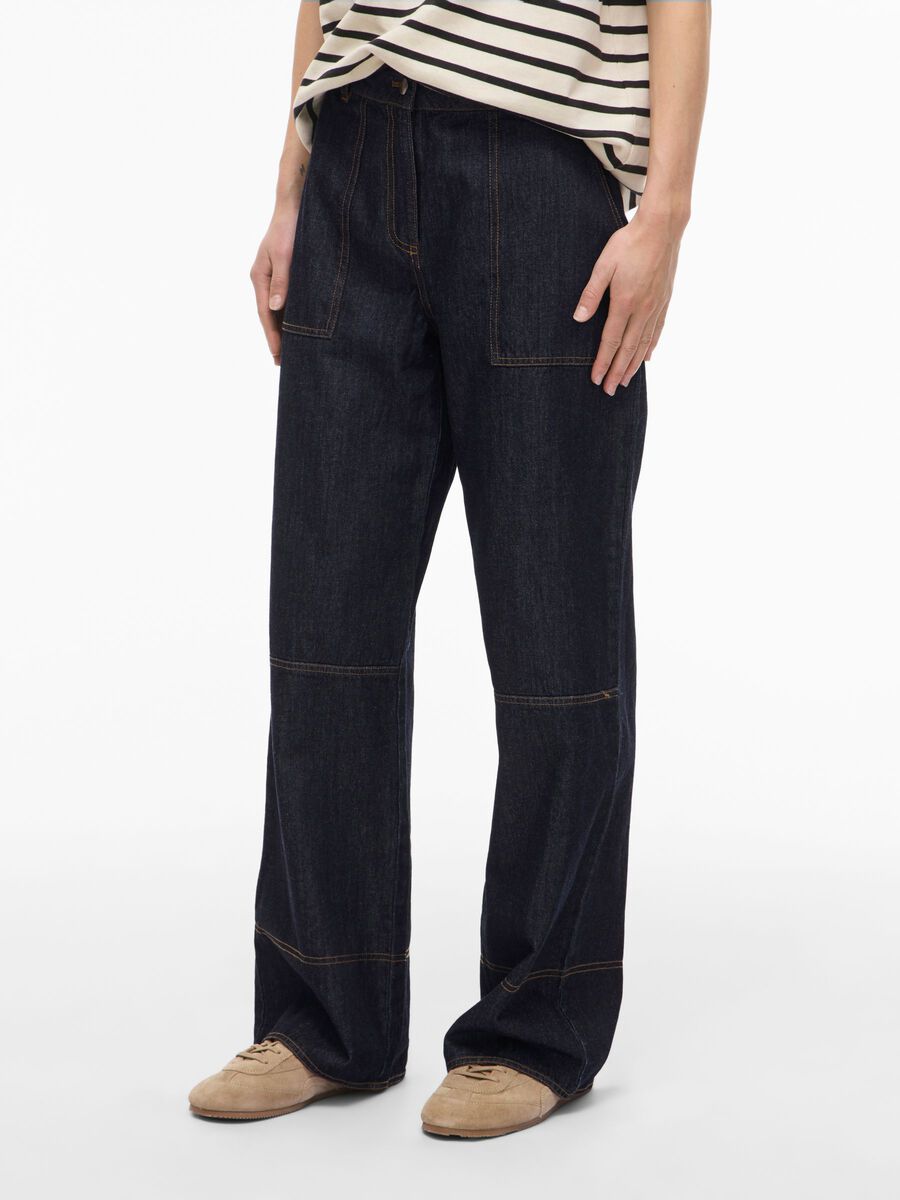 Carousel image - MID-WAIST JEANS, Dark Blue Denim | 1