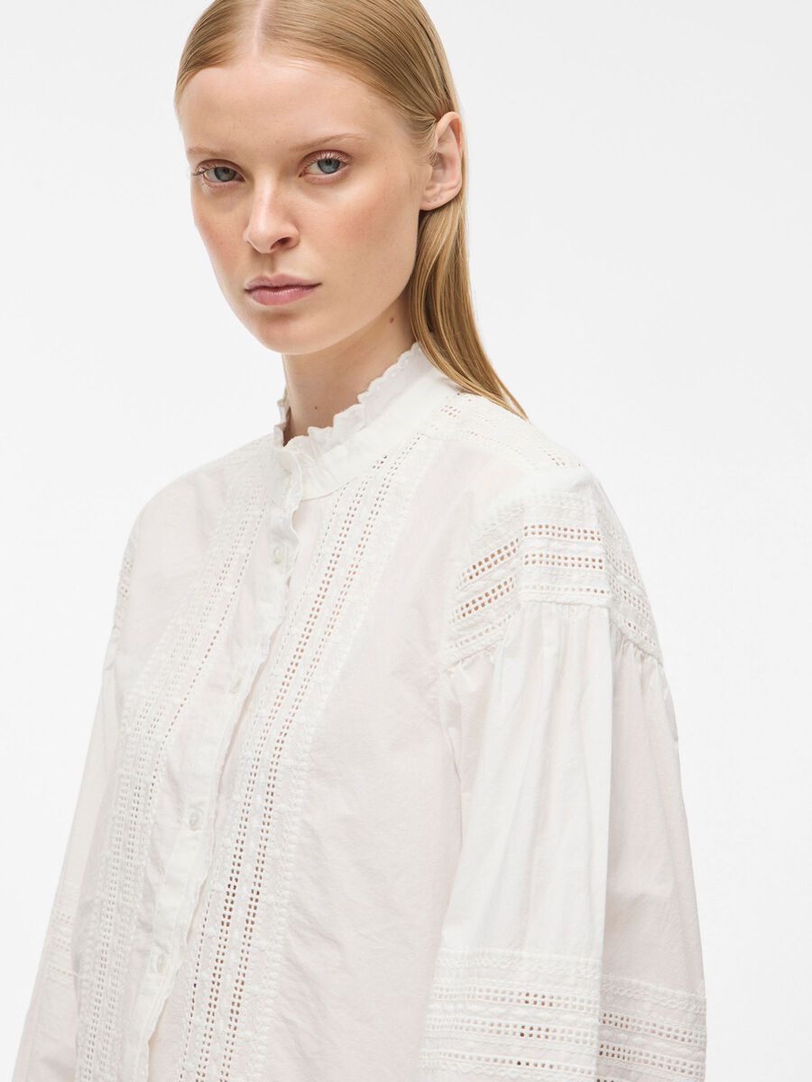 Carousel image - MANDARIN COLLAR LONG SLEEVED SHIRT, Cloud Dancer | 3