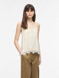 Product image thumbnail - LACE TRIM STRAP TOP, Birch | 1