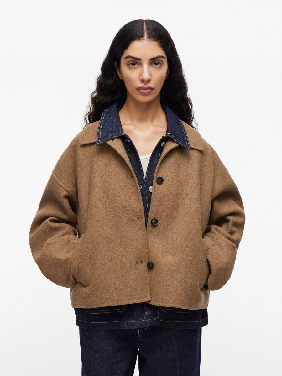 VILA WOOL BLEND JACKET, Petrified Oak, highres - 14108412_PetrifiedOak_003.jpg