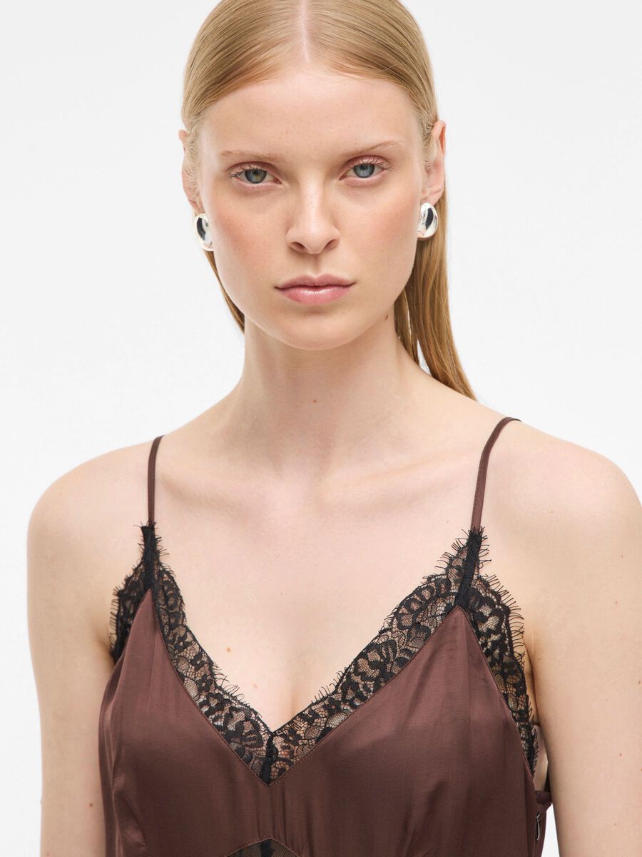 Carousel image - LACE MIDI DRESS, Chicory Coffee | 3