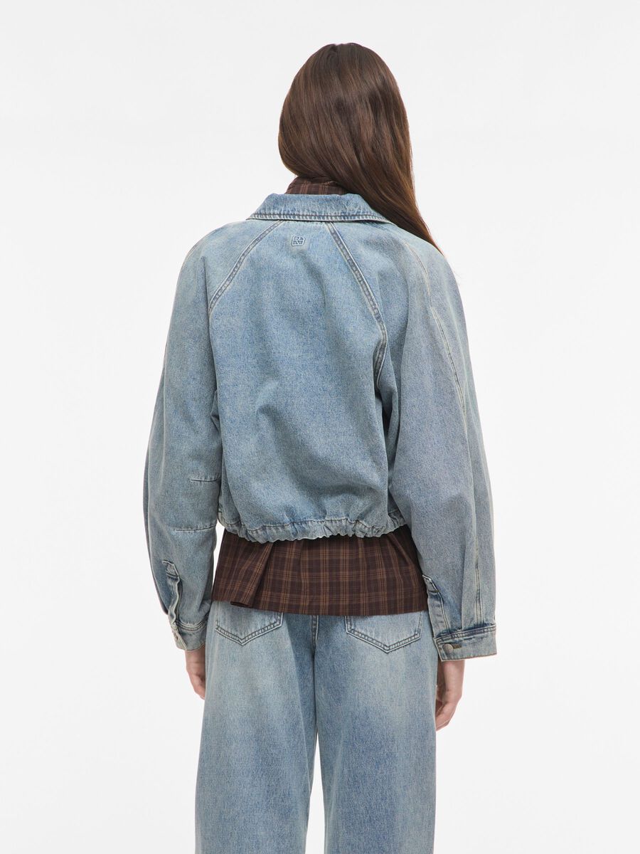 Carousel image - DENIM BOMBER JACKET, Light Blue Denim | 2