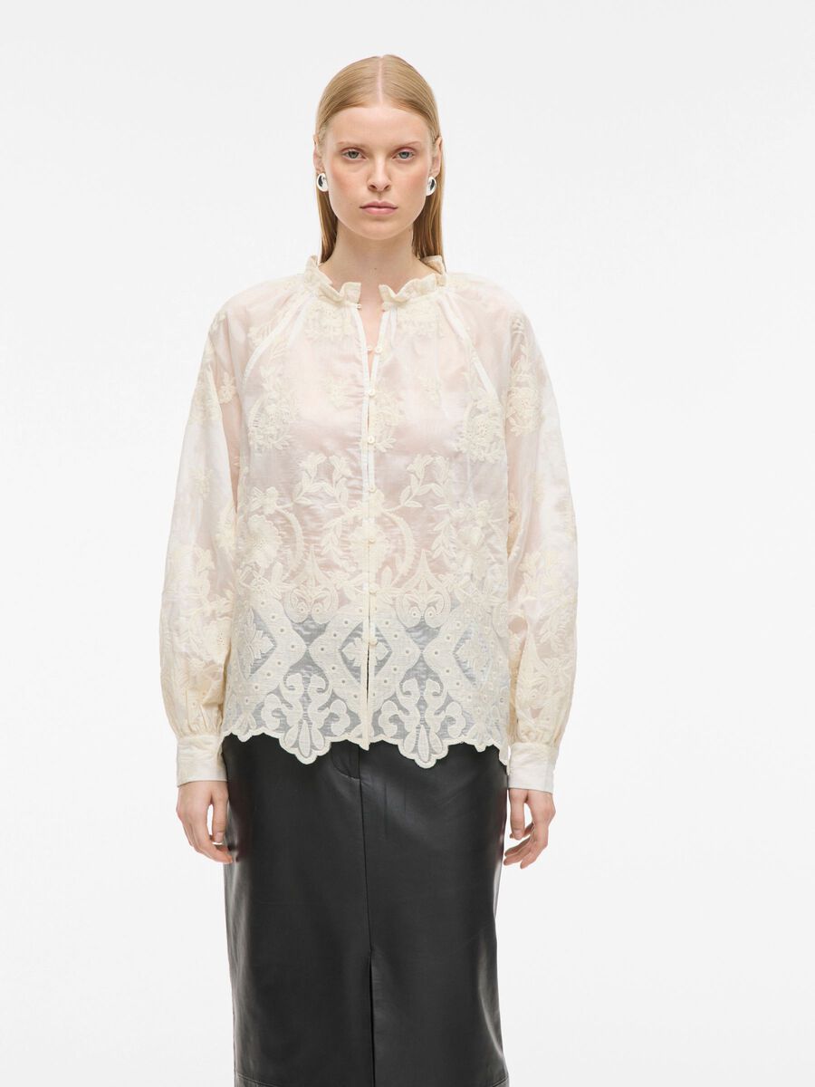 Carousel image - HIGH NECK SHIRT, Birch | 1