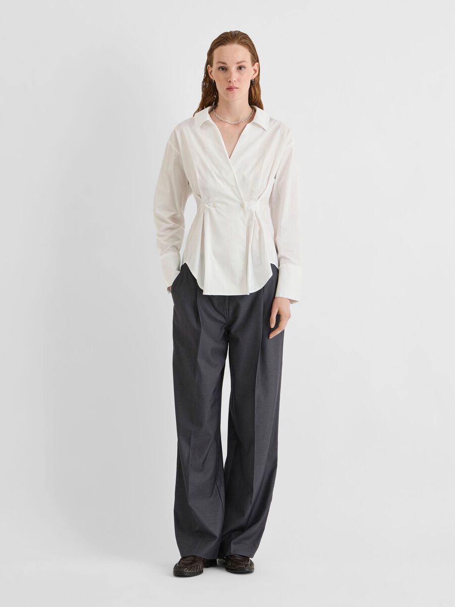 Product tile image - V-NECK LONG SLEEVED SHIRT, Cloud Dancer | 14118651_CloudDancer