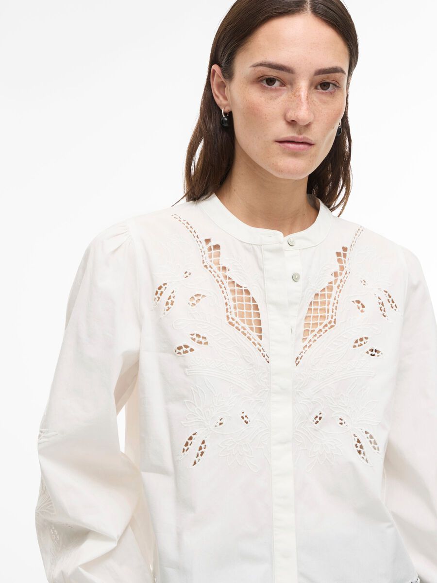 Carousel image - MANDARIN COLLAR LONG SLEEVED SHIRT, Cloud Dancer | 3