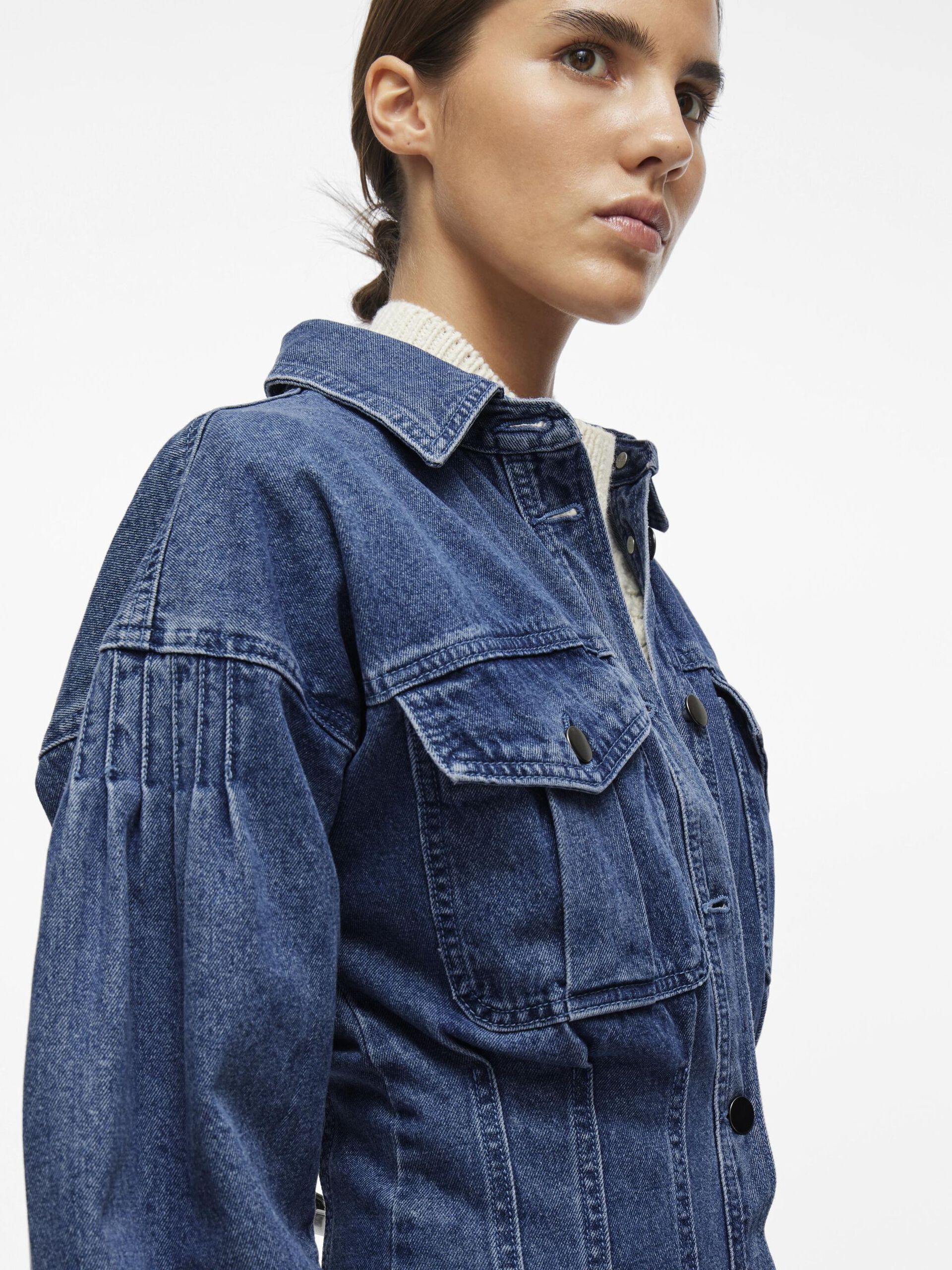 Carousel image - MIDI DENIM DRESS, Dark Blue Denim | 3