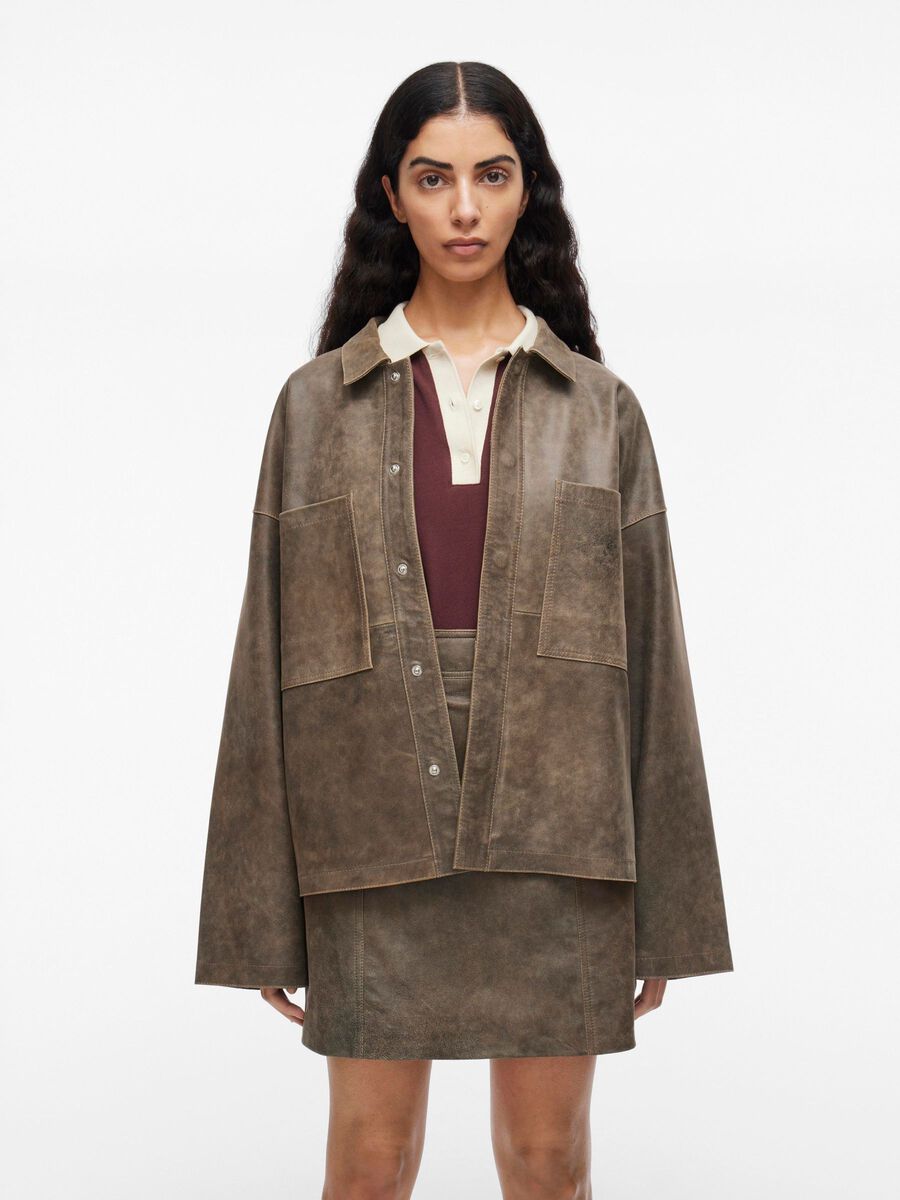 VILA LEATHER OVERSHIRT, Petrified Oak, highres - 14107784_PetrifiedOak_003.jpg