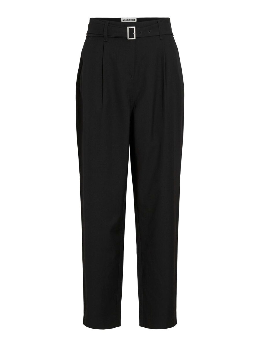 VILA MID-WAIST TAPERED TROUSERS, Meteorite, highres - 14108785_Meteorite_001.jpg