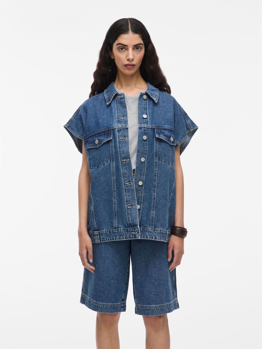 VILA OVERSIZED DENIM VEST, Dark Medium Blue Denim, highres - 14107739_DarkMediumBlueDenim_003.jpg