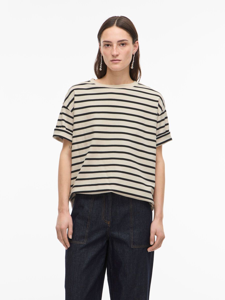 Product tile image - ROUND NECK OVERSIZED T-SHIRT, Birch | 14113289_Birch_1249789