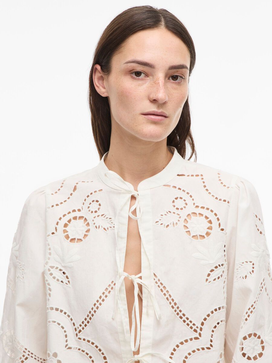 Carousel image - TIE FRONT LONG SLEEVED SHIRT, Cloud Dancer | 3