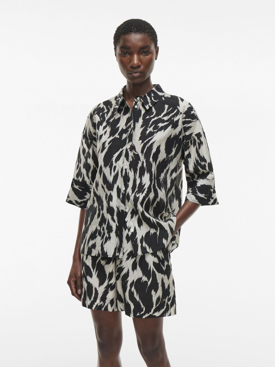 VILA OVERSIZE SHORT SLEEVED SHIRT, Birch, highres - 14105734_Birch_1175703_003.jpg