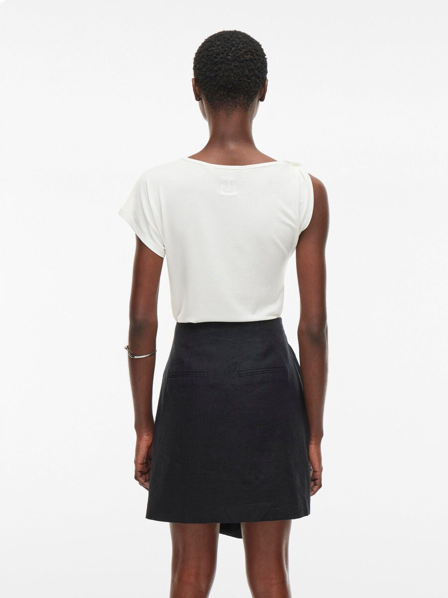 VILA ROUND NECK SHORT SLEEVED TOP, Cloud Dancer, highres - 14105894_CloudDancer_004.jpg