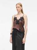 Product image thumbnail - LACE TRIM STRAP TOP, Chicory Coffee | 1