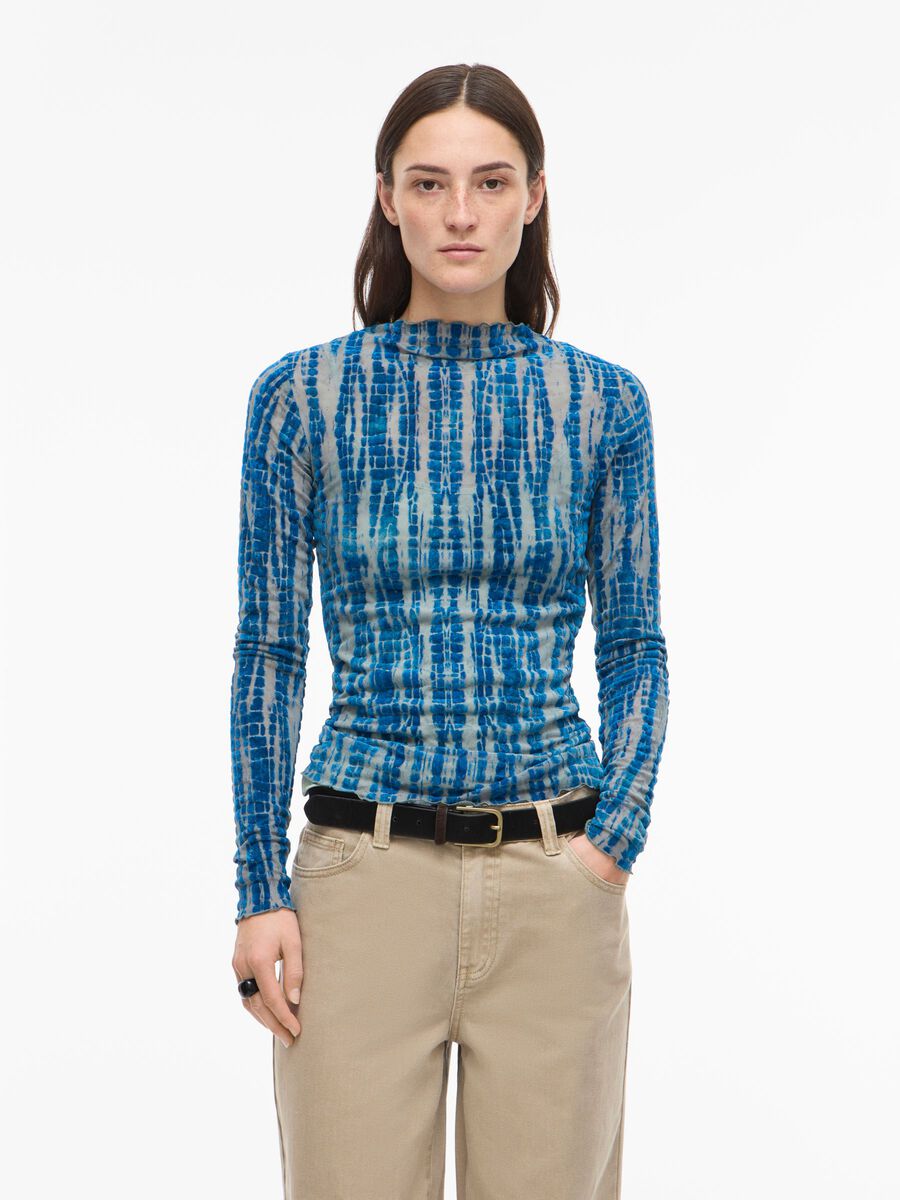 Product tile image - HIGH NECK LONG SLEEVED TOP, Directoire Blue | 14113465_DirectoireBlue
