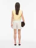Product image thumbnail - HIGH WAIST LEATHER SHORTS, Birch | 2