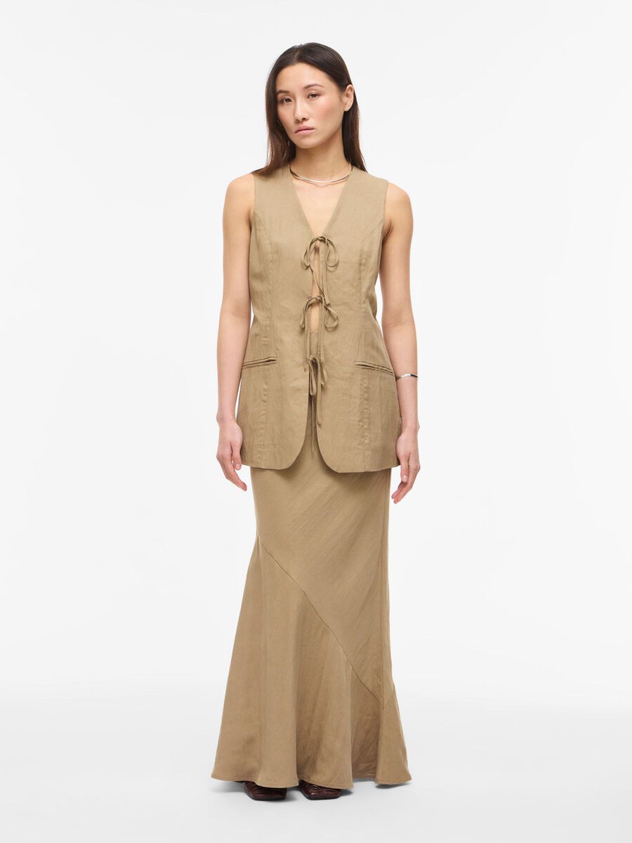 Product tile image - HIGH WAIST MAXI SKIRT, Petrified Oak | 14114299_PetrifiedOak