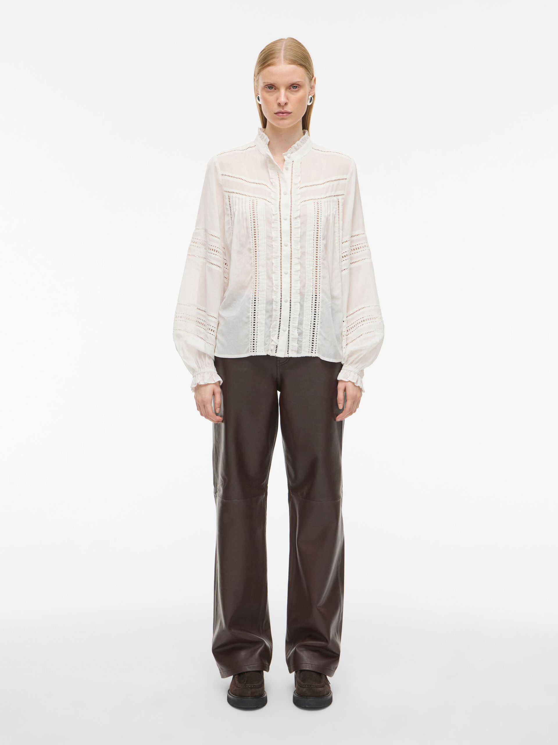 Carousel image - MANDARIN COLLAR LONG SLEEVED SHIRT, Cloud Dancer | 4