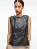 Product image thumbnail - LEATHER SLEEVELESS TOP, Meteorite | 5